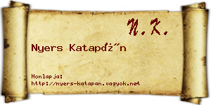 Nyers Katapán névjegykártya